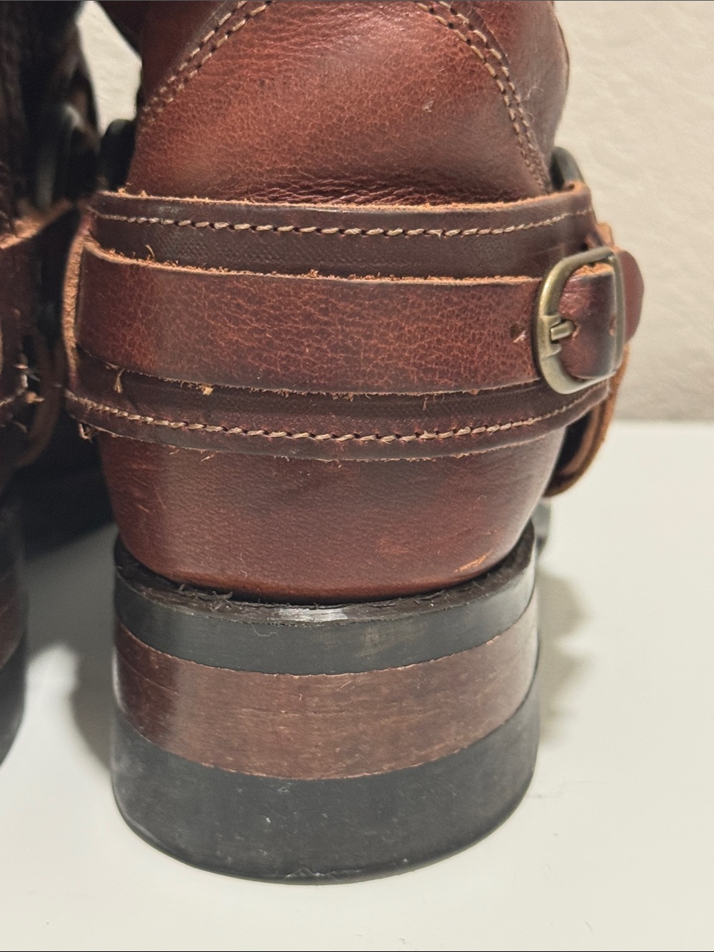 Frye Women’s Vintage Brown Leather Harness Boots - Picture 5 of 7
